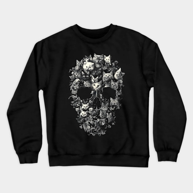 Cat Skull Interpretation Crewneck Sweatshirt by BilodeauBlue